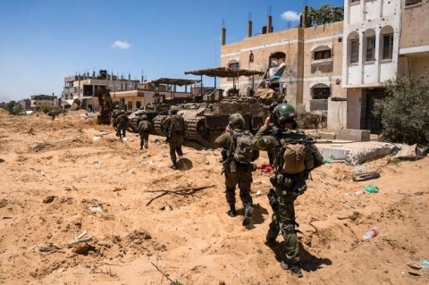 Israeli soldiers during military operations in the Gaza Strip