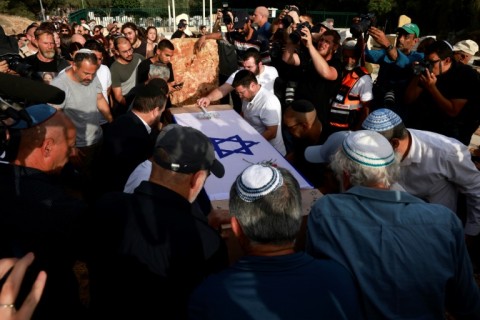 Mourners attend the funeral of Shani Louk, a German-Israeli woman who was taken hostage in the October 7 attack by Hamas militants