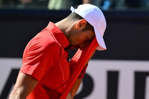 Dizzy Djokovic: Novak Djokovic on his way to defeat at the hands of Alejandro Tabilo at the Rome Open 