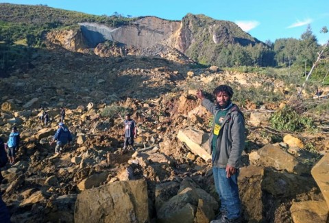 The once-bustling hillside village in Enga province was almost completely obliterated by the landslide