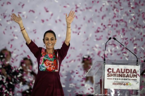 Mexican presidential candidate Claudia Sheinbaum at her campaign launch