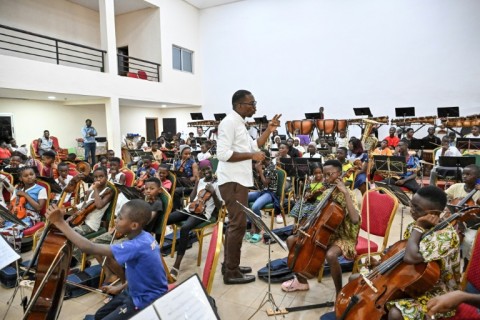 Conductor Fabrice Koffi works with over 100 children