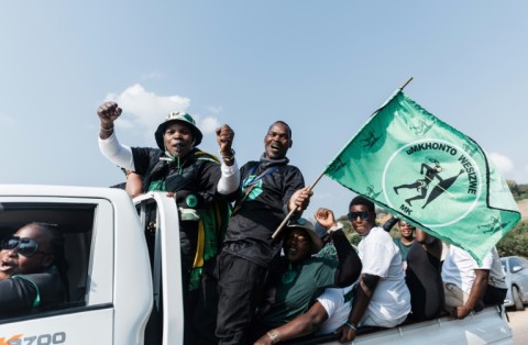 Supporters of former president Jacob Zuma's newly-formed uMkhonto weSizwe party were nosily celebrating his win in his native KwaZulu-Natal province