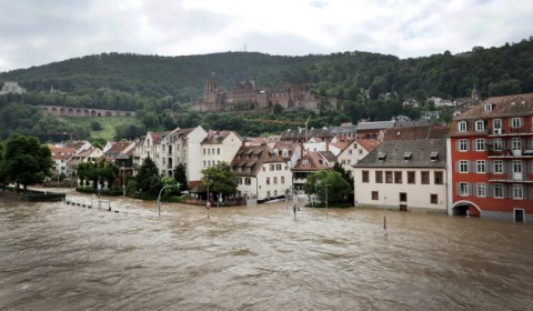 Heidelberg was among the towns hit by the floods