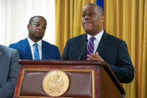 Garry Conille after being installed as Haiti's interim Prime Minister in Port-au-Prince, Haiti on June 3, 2024