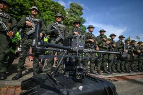 The armed forces of the South American country battling to redeem itself from a six-decade civil war announced Tuesday a "process of acquiring unmanned aircraft as a means of containing these terrorist actions"