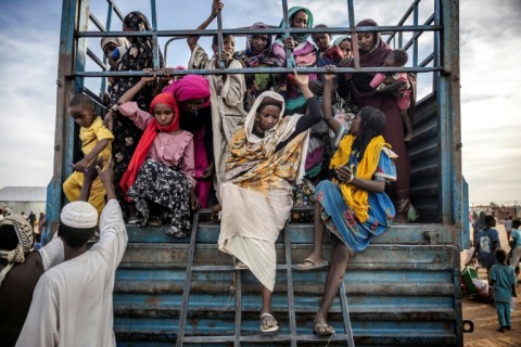 Sudanese who escaped the war arrive at a refugee centre in Renk, South Sudan