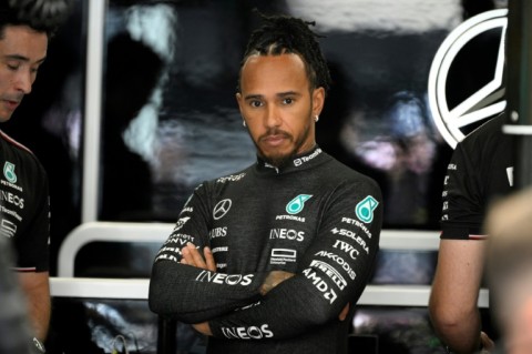 Lewis Hamilton at practice in Barcelona on Friday