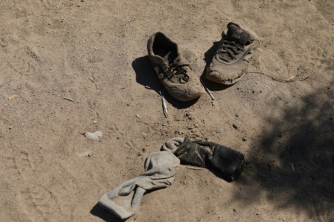 The personal belongings of migrants abandoned on the banks of the Rio Grande, a natural border with the United States