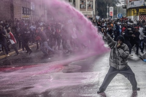 The demonstrations were mostly peaceful, but officers fired tear gas and water cannon to disperse protesters