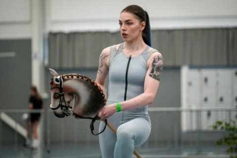 Rider Nara Arlin taking part in the Finnish Hobbyhorse Championship