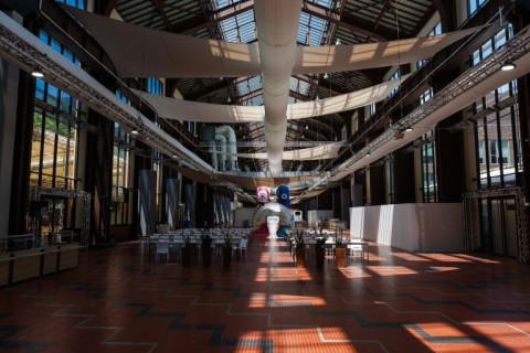 An interior view of the Olympic and Paralympic village restaurant