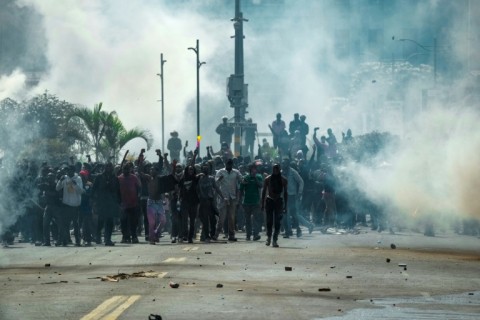 Protesters gathered during a nationwide strike to protest against tax hikes