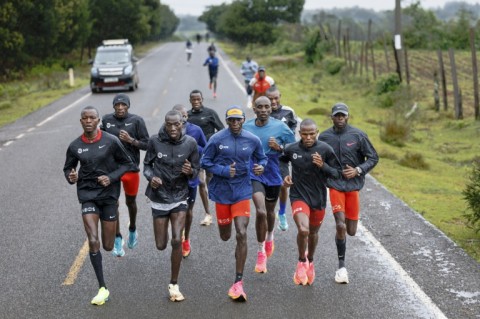 Kipchoge trains at an elite camp for runners in Kenya's Rift Valley