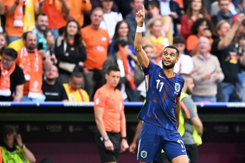 Netherlands' forward Cody Gakpo is the joint top goalscorer at Euro 2024 on three goals