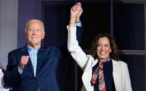 Biden with US Vice President Kamala Harris. With election day just four months away, the clock is ticking on any move to replace Biden as the nominee