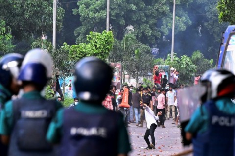 A police statement said protesters had torched, vandalised and carried out 'destructive activities' on numerous police and government offices