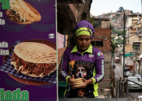 The traditional Venezuelan food the arepas (stuffed cornmeal tortillas) 