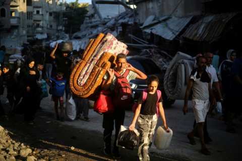 In central Gaza, hundreds of Palestinians are on the move again after yet another Israeli evacuation order