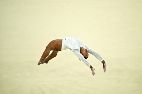 Jordan Chiles of the United States competes in the women's gymnastics floor exercise final at the Paris Olympics