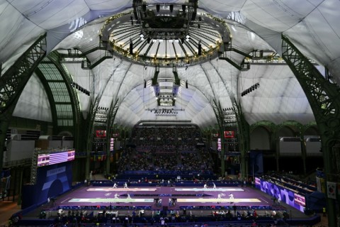 The Grand Palais was the dramatic setting for the Olympic fencing 