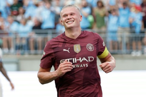 Manchester City's Erling Haaland scored a hat-trick against Chelsea in pre-season