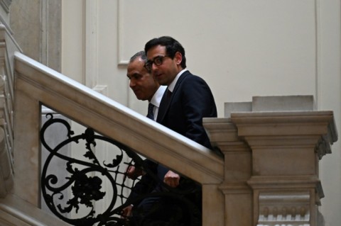 Egyptian Foreign Minister Badr Abdelatty (L) met his French counterpart Stephane Sejourne in Cairo for talks on 'containing the escalation and efforts to reach a ceasefire' in Gaza, Egypt's foreign ministry spokesman said