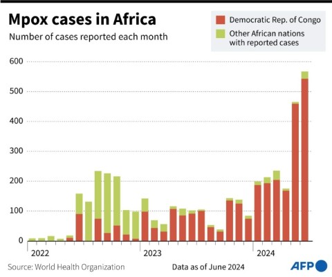 Mpox cases in Africa since January 2022