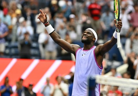 Frances Tiafoe soaks in the cheers after beating Ben Shelton at the US Open