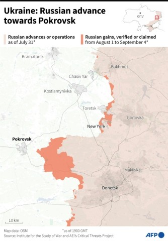 Ukraine: Russian advance towards Pokrovsk