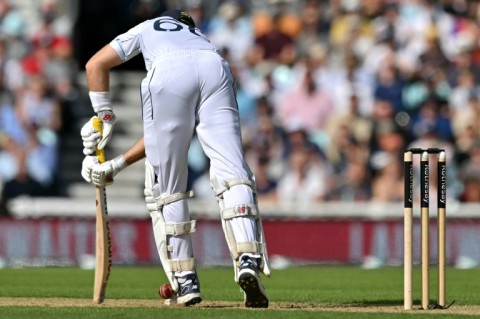 That's out: England's Joe Root is lbw for 12 runs to Sri Lanka's Vishwa Fernando in the third Test at the Oval