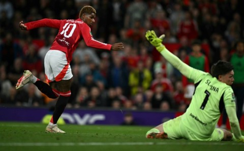 Marcus Rashford (left) has scored three of Manchester United's 10 goals in the past week