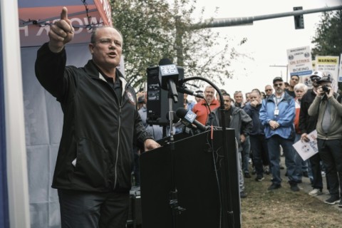 IAM International president Brian Bryant, who addressed striking Boeing workers last week, said the union would review the latest offer 