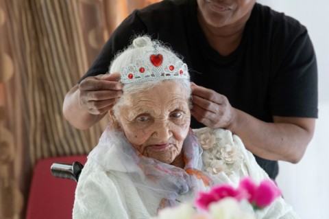 South African Margaret Maritz celebrated her 118th birthday with a party at her care home