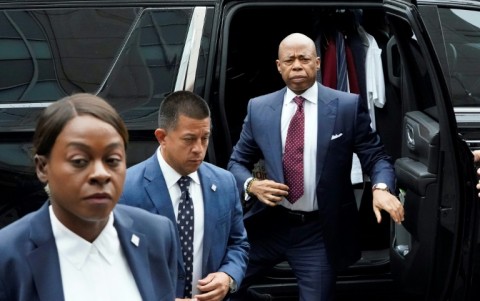 New York City Mayor Eric Adams arrives to appear in court after being indicted on federal charges of accepting bribes and illegal campaign contributions 