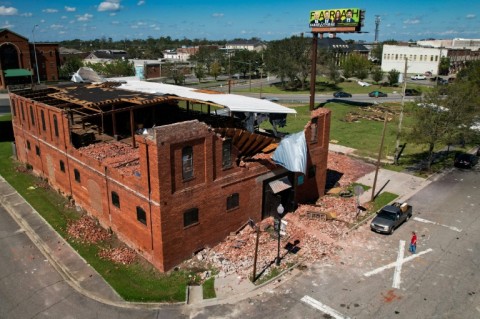 In Valdosta, the storm ripped the roofs off buildings