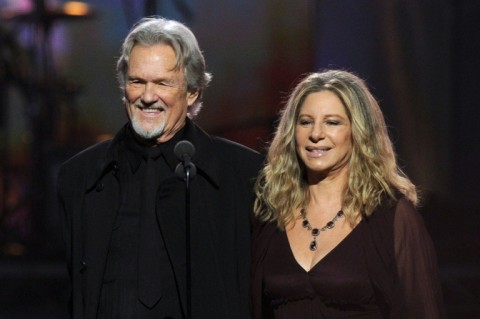 Singers Kris Kristofferson (L) and Barbra Streisand starred in the 1976 hit film 'A Star is Born'