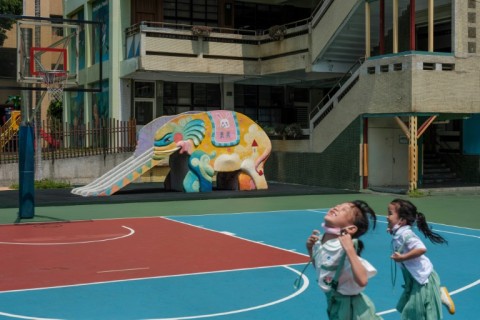 Elephant slides were once ubiquitous in playgrounds across Taiwan