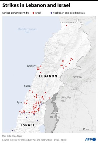 Strikes in Lebanon and Israel