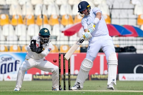 England's Joe Root bats in the first Test against Pakistan in Multan