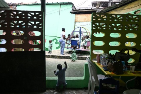 Abidjan's Cocovico market opened a nursery for the children of stallholders three years ago