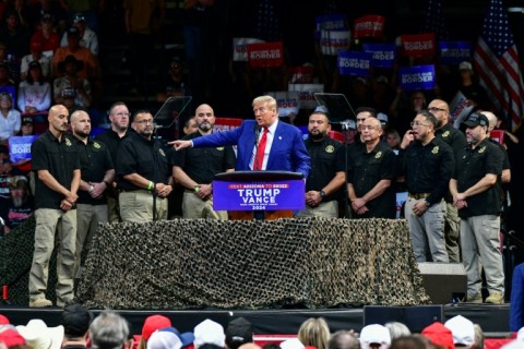 Republican presidential candidate Donald Trump heavily focused on the key election issue of migration at a rally in Arizona