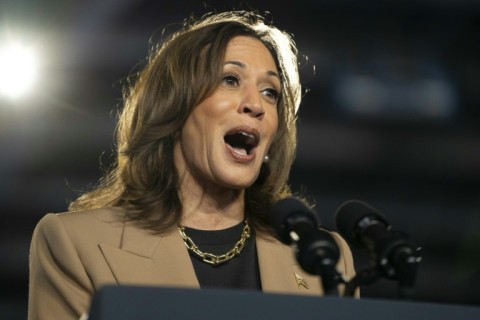 US Vice President and Democratic presidential candidate Kamala Harris enjoyed a cold one during a late-night TV interview