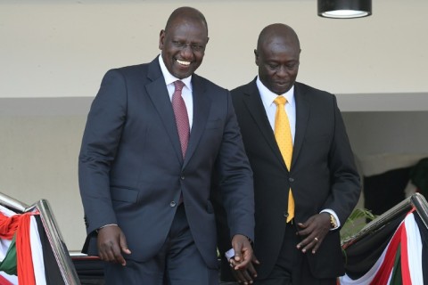 Kenyan President William Ruto (L) had a public falling out with his deputy Rigathi Gachagua 