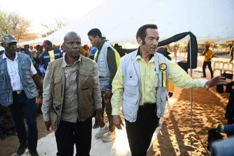 Former president Ian Khama (R) has campaigned against the president, his handpicked successor in 2018