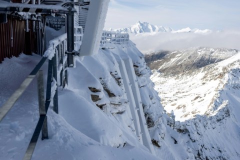 Steel anchors were rammed into the mountain to stop its summit collapsing