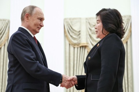 Russian President Vladimir Putin held talks in Moscow with North Korea's Foreign Minister Choe Son Hui