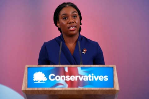 Kemi Badenoch speaks after being announced as the new leader of the UK's Conservative Party