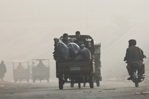 Air pollution in Pakistan's second biggest city Lahore soared on Saturday, with an official calling it a record high 