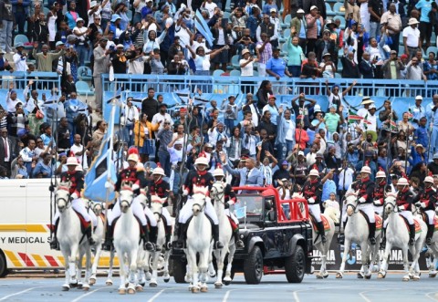 Boko took the oath in front of several thousand people gathered at the national stadium